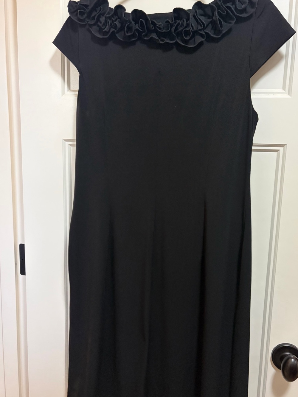 Black Ruffle-Trim Midi Dress - Picture 6 of 8